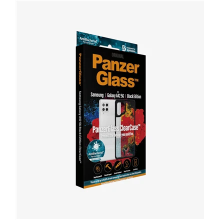 Panzer Glass PanzerGlass | Skaidrus dėklas | Samsung | Galaxy A42 5G | Grūdintas stiklas | AB Juodas | Tinkamas atvejams; Daugiau nei 19 % geresnis apsaugos efektyvumas; Plastikinis rėmas, supantis galines kameras; Grūdintas stiklas nuo senėjimo; Darbai w. belaidis įkrovimas; korio raštas, pagerinantis smūgio absorbciją; Plonas madingas dizainas; Visuose kampuose šiek tiek išpūsti buferiai, kad sustiprintų apsaugą