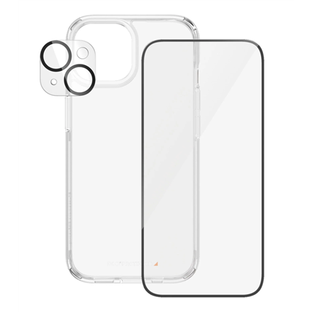 Panzer Glass PanzerGlass | Panzerglass 3-in-1 pakuotė | iPhone | iPhone 15 | Išvalyti | Suderinamas su belaidžiu įkrovimu. Atsparus įbrėžimams ir smūgiams | „PicturePerfect“ fotoaparato objektyvo apsauga, su belaidžiu įkrovimu suderinamas kietasis dėklas ir itin platus ekrano apsauginis sluoksnis
