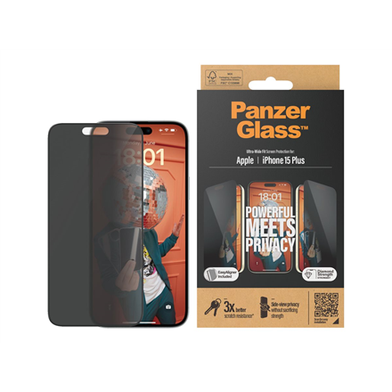 Panzer Glass PanzerGlass Privatumo ekrano apsauga iPhone 2023 6.7 | Itin platus pritaikymas w. EasyAligner | PanzerGlass | P2811 | Apple | Apple iPhone 15 Plus | Stiklas | Juodas/Skaidrus