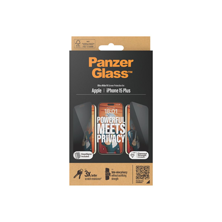 Panzer Glass PanzerGlass Privatumo ekrano apsauga iPhone 2023 6.7 | Itin platus pritaikymas w. EasyAligner | PanzerGlass | P2811 | Apple | Apple iPhone 15 Plus | Stiklas | Juodas/Skaidrus