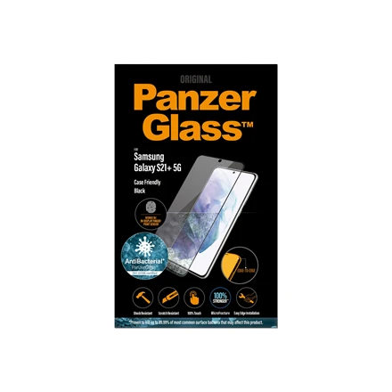 Panzer Glass PanzerGlass | Samsung | Galaxy S21+ serija | Antibakterinis stiklas | Juodas | Patogus dėklui, suderinamas su ekrane esančiu pirštų atspaudų skaitytuvu | Ekrano apsauga nuo pirštų atspaudų