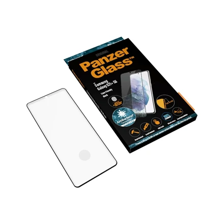 Panzer Glass PanzerGlass | Samsung | Galaxy S21+ serija | Antibakterinis stiklas | Juodas | Patogus dėklui, suderinamas su ekrane esančiu pirštų atspaudų skaitytuvu | Ekrano apsauga nuo pirštų atspaudų