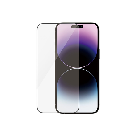 Panzer Glass PREMIUM TEMPERED biometrinio stiklo ekrano apsauga pilnas dangtelis iPhone 2022 6.7'' Pro Max UWF wA AB (Juodas)