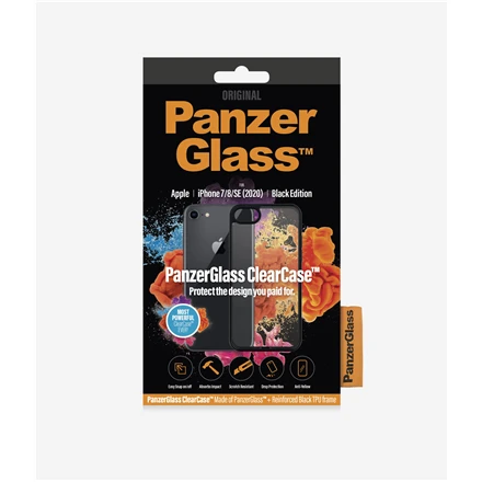 Panzer Glass PanzerGlass | Ekrano apsauga | Iphone | iPhone 7/8/se (2020 m.) | Grūdintas senėjimą stabdantis stiklas | Juodas/Crystal Clear | Skaidri ekrano apsauga
