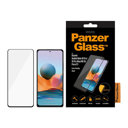 Panzer Glass PanzerGlass | Screen protector | Xiaomi | Redmi Note 10 Pro/10 Pro Max/Mi 11i/ Xiaomi Poco F3 | Glass | Juodas | Full frame coverage; 100% touch preservation; Rounded edges | Case friendly