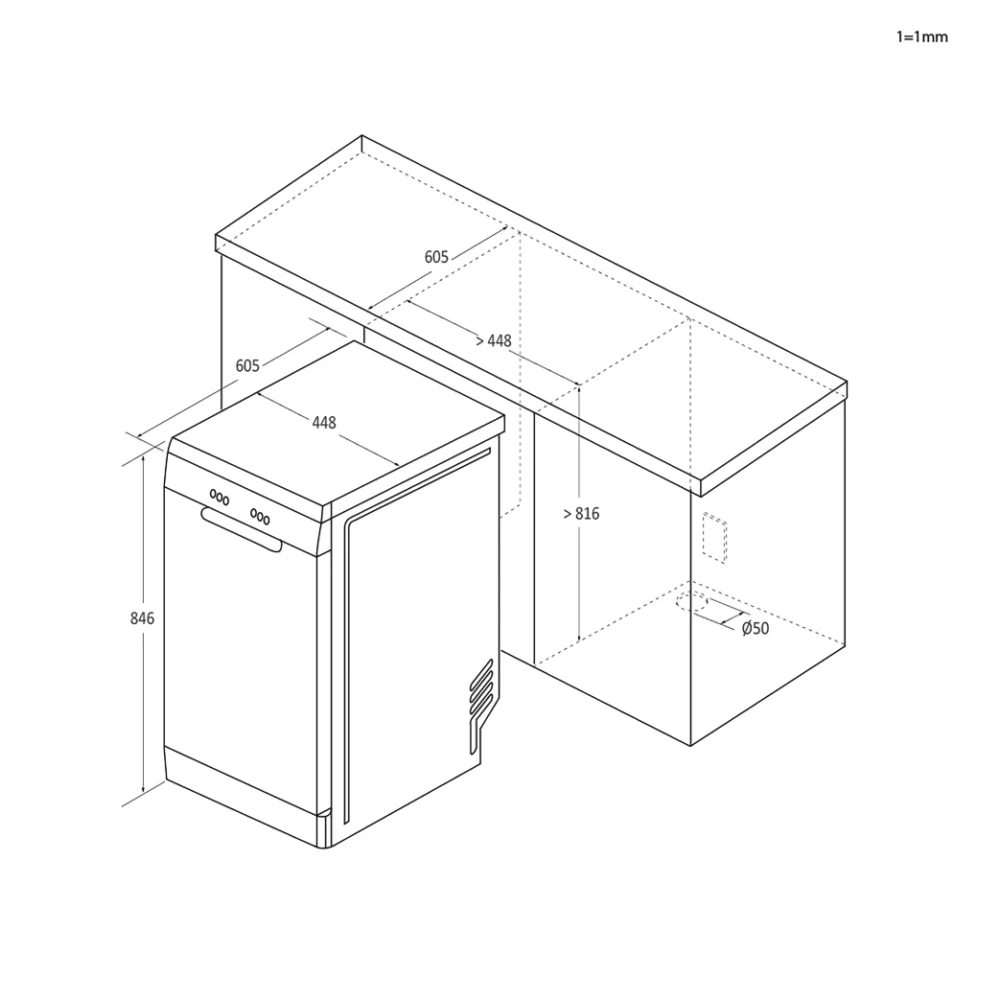 Pastatoma indaplovė Candy Brava CDPH 2L1047B, juodos spalvos