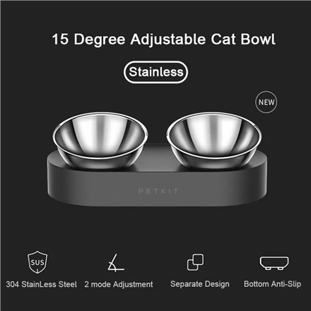 Gyvūnų dubenėliai PETKIT  Fresh Nano Metal 0.48 L, ABS/nerūdijantis plienas