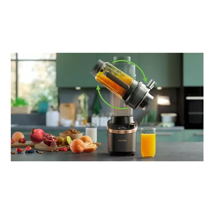 Philips Flip&Juice™ Didelio greičio maišytuvas su sulčiaspaudės moduliu HR3770/10, Juodas