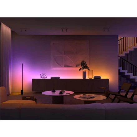 Philips Hue Lightstrip apšvietinimo ilginimo juostelė, 1 m., Baltos spalvos su įvairiaspalve šviesa