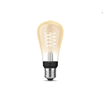 Philips Hue W 7.2W Filament ST64 E27 | E27 | 7 W | Minkštas baltas 2100K | Bluetooth ir Zigbee