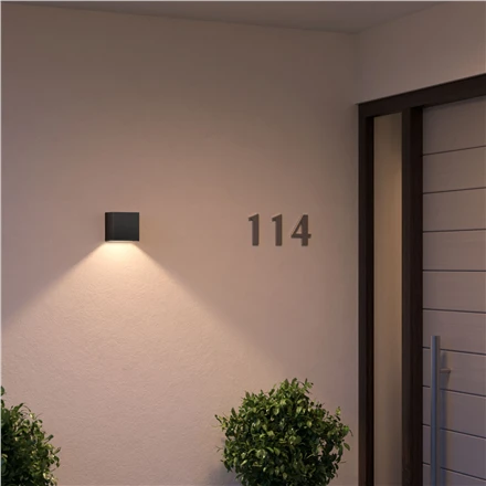 Sieninis šviestuvas Philips Hue WCA Resonate Outdoor Downward Wall Lantern, Juodas | 8 W | 2000-6500 Hue Baltas Color Ambiance