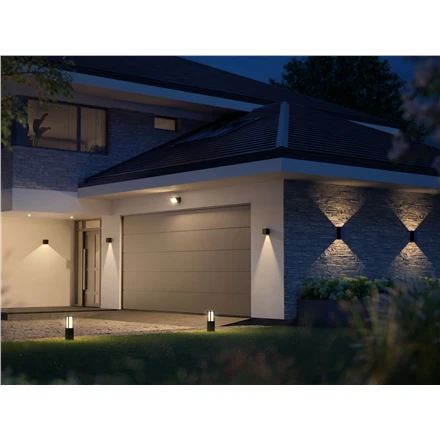 Sieninis šviestuvas Philips Hue WCA Resonate Outdoor Downward Wall Lantern, Juodas | 8 W | 2000-6500 Hue Baltas Color Ambiance