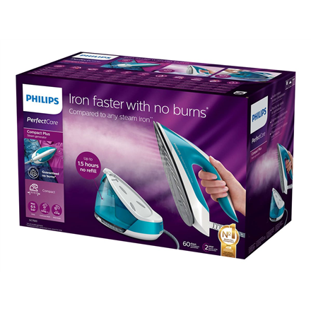 „Philips PerfectCare Compact Plus“ garų generatorius lygintuvas GC7920/20 Maksimalus 6,5 baro siurblio slėgis Iki 430 g garų pripūtimas 1,5 l