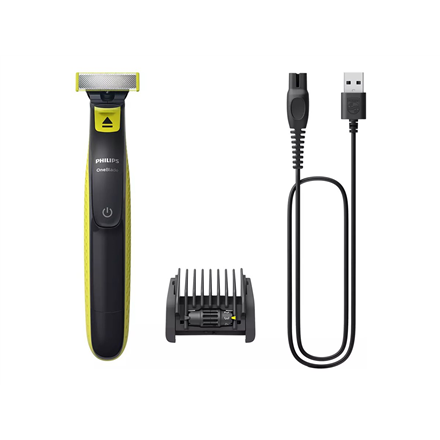 Philips | Skustuvas/kirptuvas, veido | QP2724/20 OneBlade | Veikimo laikas (maks.) 45 min | Drėgnas ir sausas | NiMH | Pilka/žalia