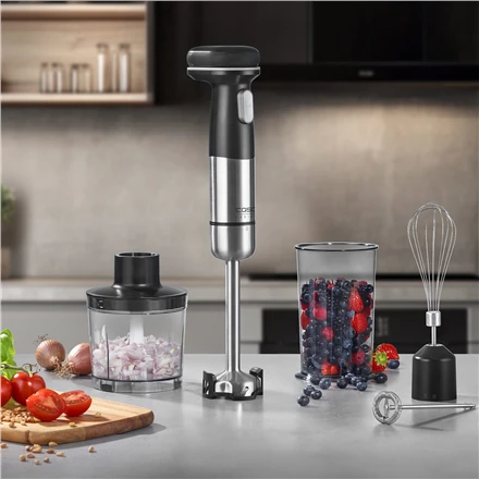 Caso | Cordless 4in1 Hand Maišytuvas Set | Click & Mash | Hand Maišytuvas | 180 W | Greičių skaičius Variable speed control | Stainless Steel/Juodas