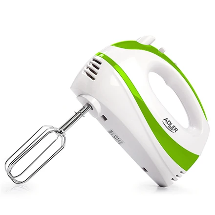 Plakiklis Adler | Mixer | AD 4205 g | Hand Mixer | 300 W | Greičių skaičius 5 | Turbo mode | Baltas/Žalias