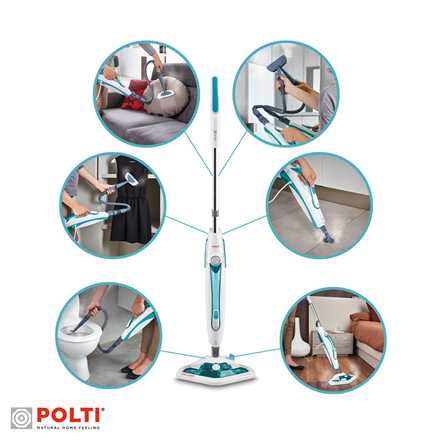 Polti | Garinė šluota | PTEU0282 Vaporetto SV450_Double | Garinė šluota ir rankinis garinis valytuvas | 1500 W | Veikimo spindulys 7,5 m | Baltas
