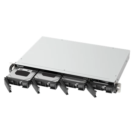 Serveris QNAP kompaktiškas 1U mažo gylio stelažinis 2.5GbE NAS | TS-433eU | Cortex-A55 | 4 GB