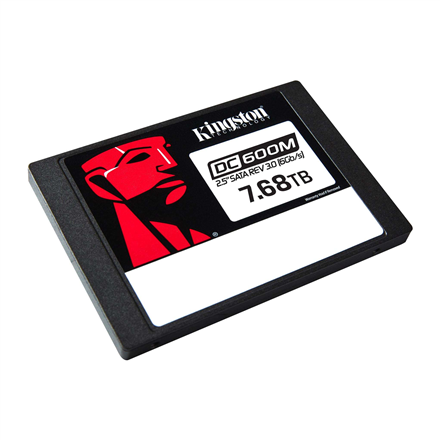 KINGSTON 7,68 TB DC600M 2,5 colio SATA3 mišraus naudojimo duomenų centro SSD, skirtas įmonių serveriams ir NAS (palaikomas „VMWare“)