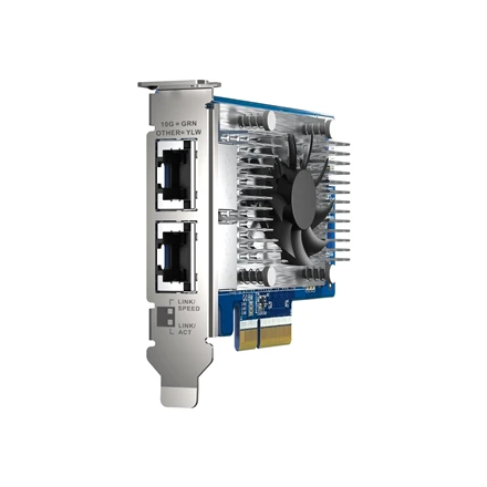 QNAP | Du 10 GbE prievadai su SR-IOV ir iSCSI, blokų pagrindu, palaiko kelis virtualių diskų režimus | QXG-10G2T-X710 | PCIe 3.0 x4