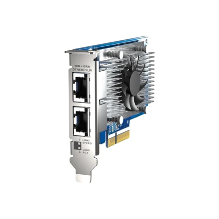 QNAP | Du 10 GbE prievadai su SR-IOV ir iSCSI, blokų pagrindu, palaiko kelis virtualių diskų režimus | QXG-10G2T-X710 | PCIe 3.0 x4