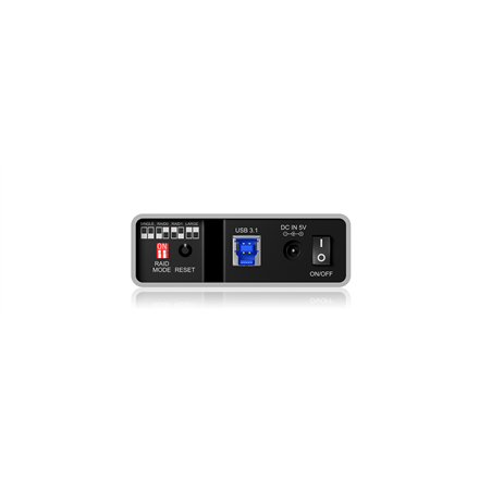 Icy Box „Raidsonic“ išorinė RAID sistema SSD ir HDD diskams IB-RD2253-U31, 2 x 2,5 colio SATA I/II/III, 2,5 colio, 1 x USB 3.1 (2 kartos) B tipo su UASP palaikymu