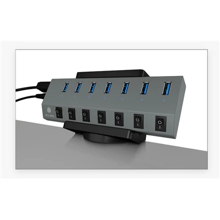 Icy Box Raidsonic IB-MSA106-HH stalo gnybtas stebulėms ir lizdų juostelėms, Juodas