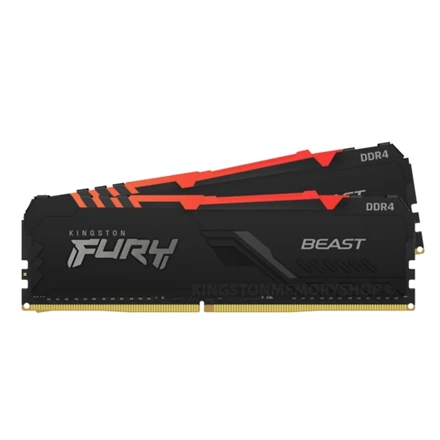 Kingston Fury DDR4 atminties rinkinys su raudonais radiatoriais
