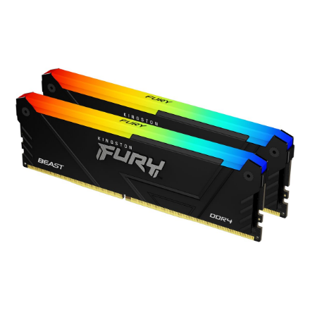 RAM „Kingston KF432C16BB2AK2/64“ 64 GB 3200 MT/s DDR4 CL16 DIMM (2 vnt. rinkinys) „FURY Beast RGB“ | „Kingston“
