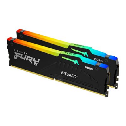 Vidinė atmintis (RAM) KINGSTON 16GB 5200MHz DDR5 CL40 DIMM Kit of 2 FURY Beast RGB