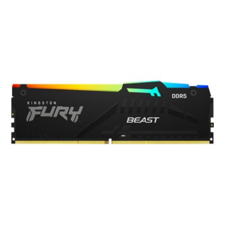 RAM „Kingston KF560C40BBAK4-64“ 64 GB 6000 MT/s DDR5 CL40 DIMM (4 vnt. rinkinys) „FURY Beast RGB XMP“ | „Kingston“