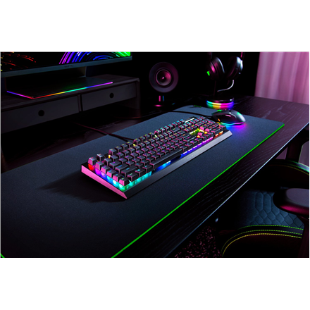 Razer | BlackWidow V4 X | Klaviatūra žaidimams | su laidu | Cyrillic | Geltona Mechaninė Switches | Juodas