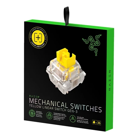 Razer | Geltona Linear Mechaninė klaviatūra žaidimams Switches pack | N/A | Geltona | N/A | N/A