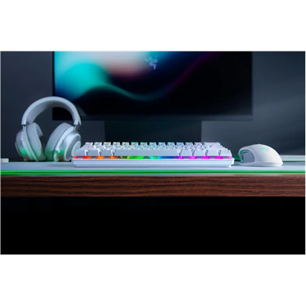60% Mechaninė Žaidimų klaviatūra Razer Huntsman Mini Mercury Edition, Clicky Optical Switch (Purple), US išdėstymas