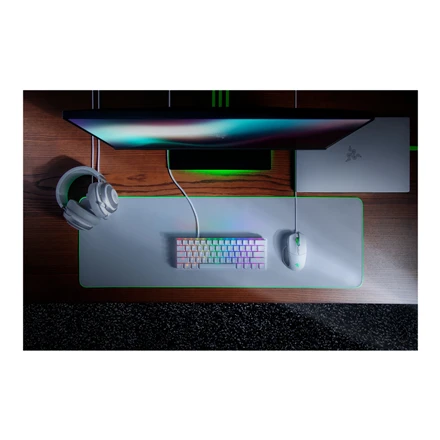 60% Mechaninė Žaidimų klaviatūra Razer Huntsman Mini Mercury Edition, Clicky Optical Switch (Purple), US išdėstymas