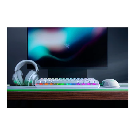 60% Mechaninė Žaidimų klaviatūra Razer Huntsman Mini Mercury Edition, Clicky Optical Switch (Purple), US išdėstymas