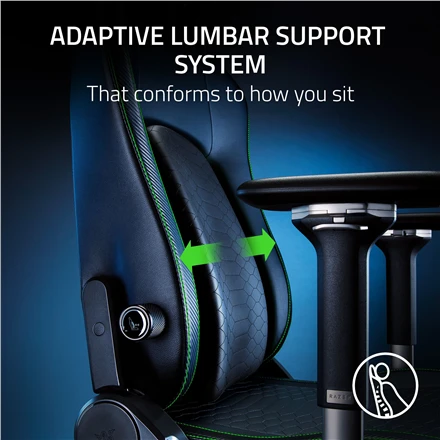 Razer žaidimų kėdė su juosmens atrama Iskur V2 EPU Leather, Aliuminio | Juodas