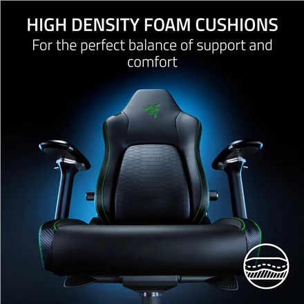 Razer žaidimų kėdė su juosmens atrama Iskur V2 EPU Leather, Aliuminio | Juodas