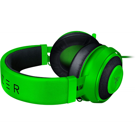Žaidimų Ausinės Razer Kraken, su mikrofonu, 3.5mm jungtis, žalios | Varle.lt