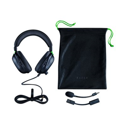 Esports THX Spatial Audio Žaidimų Ausinės Razer BlackShark V2 + USB garso plokštė, Juodos