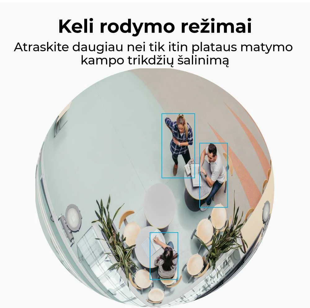 Išmanioji 360° panoraminė vidaus žuvies akies kamera Reolink Fisheye W520, 6 MP,  microSD, Wi-Fi