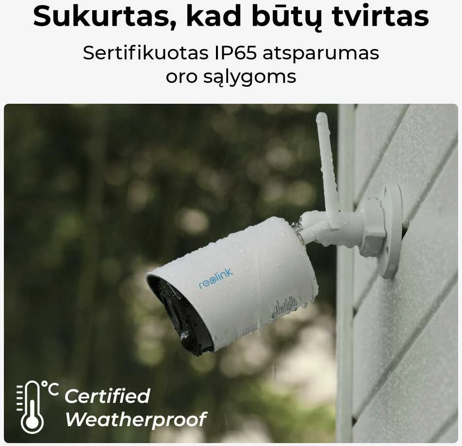 Akumuliatorinė kamera Reolink Argus Series B320, 3 MP, Wi-Fi, microSD