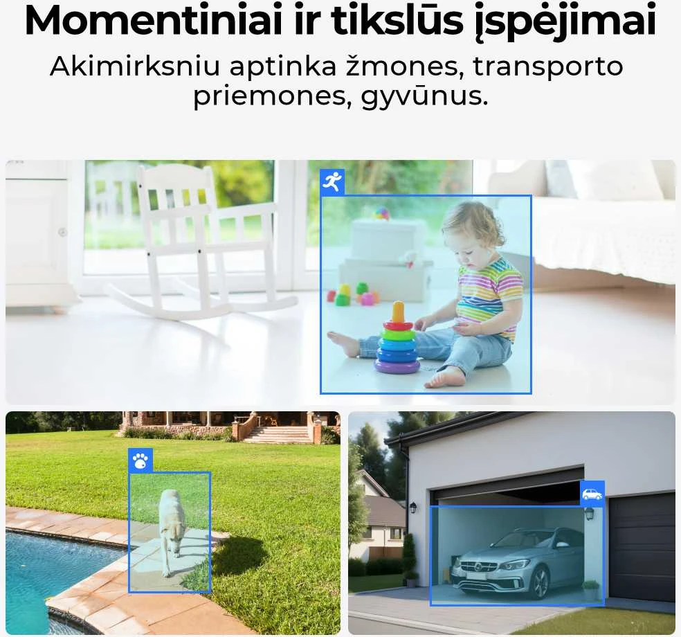 Akumuliatorinė kamera su saulės kolektoriumi Reolink Argus Series B310, 3 MP, Wi-Fi, microSD