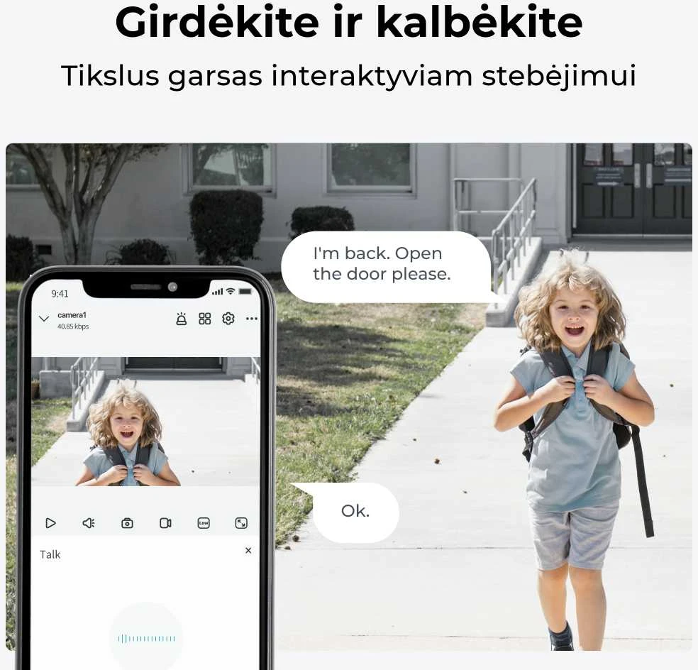 Akumuliatorinė kamera su saulės kolektoriumi Reolink Argus Series B310, 3 MP, Wi-Fi, microSD