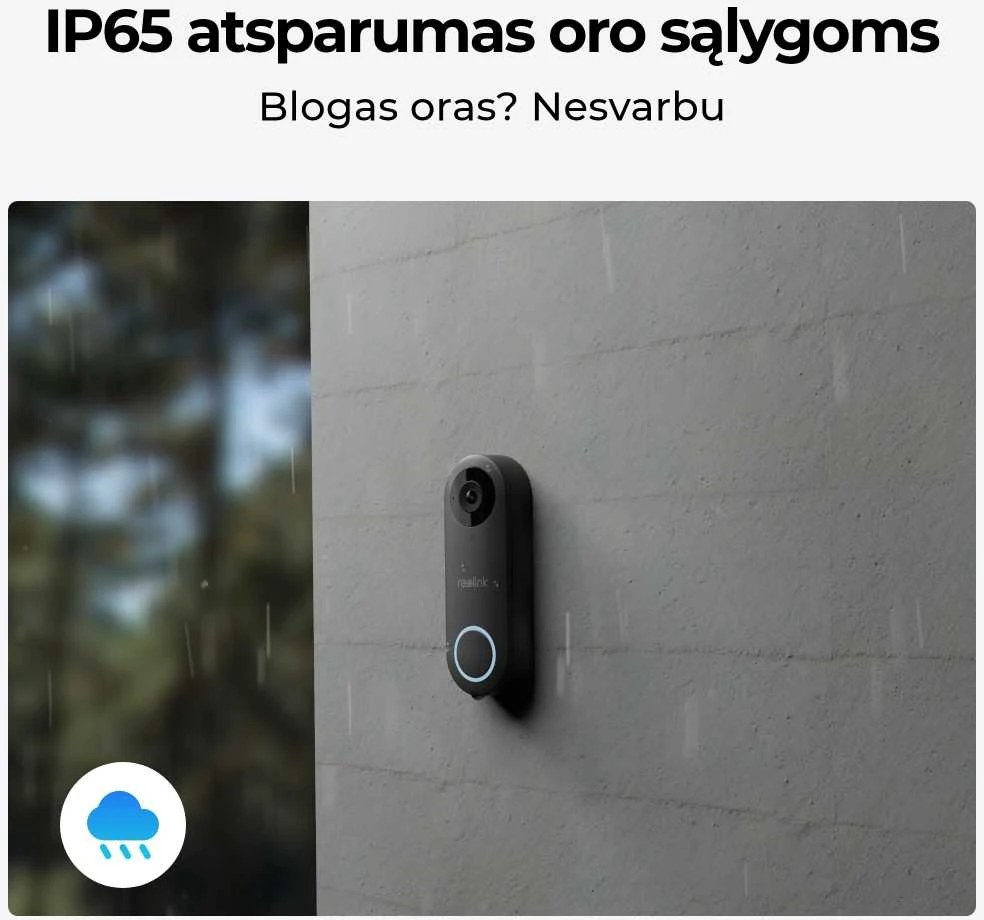 Išmanusis durų skambutis Reolink D340P su vaizdo funkcija
