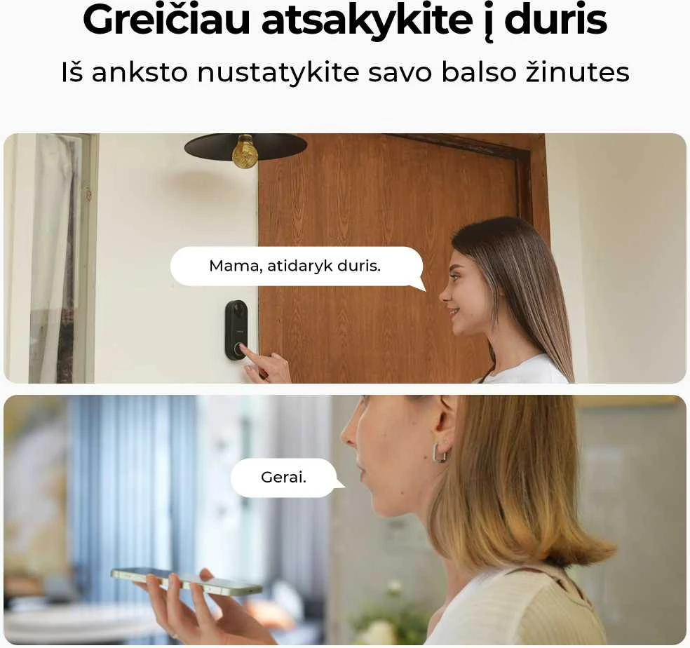 Išmanusis durų skambutis Reolink D340P su vaizdo funkcija