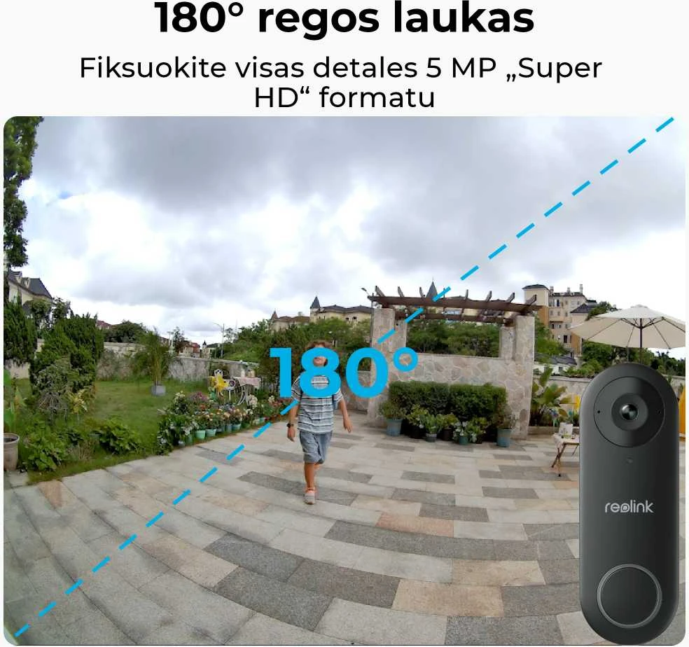 Išmanusis durų skambutis Reolink D340P su vaizdo funkcija
