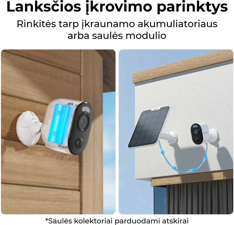 Akumuliatorinė kamera Reolink Argus Series B350, 8 MP, Wi-Fi, microSD
