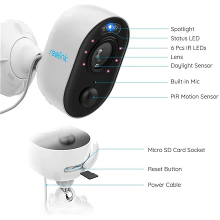 Reolink | IP kamera | Lumus | 2 MP | Fiksuotas | IP65 | H.264 | Micro SD