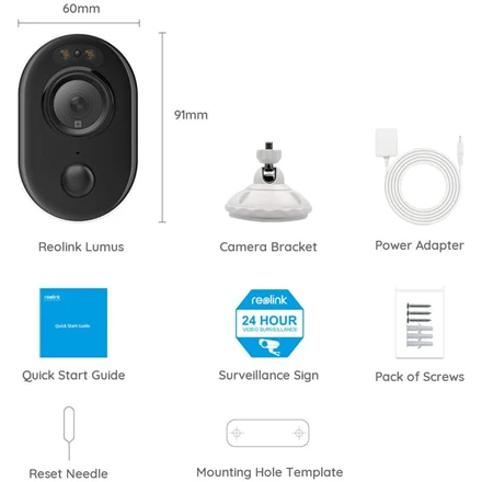 Reolink | IP kamera | Lumus | 2 MP | Fiksuotas | IP65 | H.264 | Micro SD